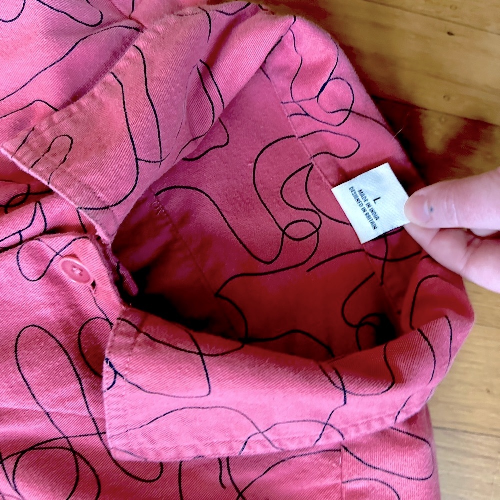 Lucy & Yak Coral Pink Scribble Print Jumpsuit - Picture 3 of 6